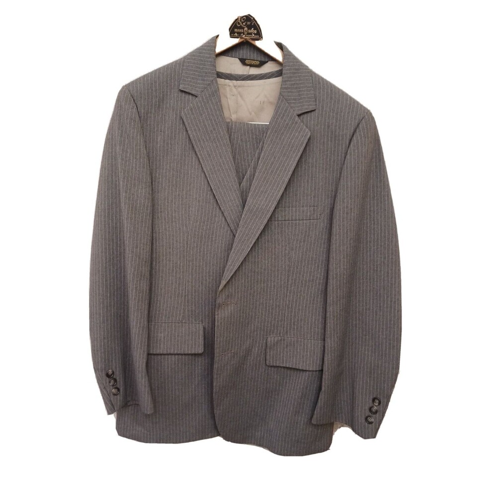 Oakbrook 3pc Suit Grey Pinstripe  2button